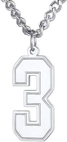 img 4 attached to 🏀 U7 Inspirational Sports Necklace: 18K Gold Plated Stainless Steel Jersey Number Pendant with 22" Cuban Chain - Ideal for Men and Women