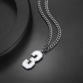 img 2 attached to 🏀 U7 Inspirational Sports Necklace: 18K Gold Plated Stainless Steel Jersey Number Pendant with 22" Cuban Chain - Ideal for Men and Women