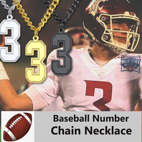 img 3 attached to 🏀 U7 Inspirational Sports Necklace: 18K Gold Plated Stainless Steel Jersey Number Pendant with 22" Cuban Chain - Ideal for Men and Women