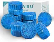 💧 efficient and convenient air u+ toilet bowl cleaner tablets - 12 count, auto toilet tank cleaning, blue logo