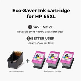 img 2 attached to 🖨️ myCartridge SUPRINT Remanufactured HP 65XL 65 XL Eco-Saver Ink Cartridge Replacement - DeskJet 3755 2622 3752 2655 2600 2652 2636 2642 3720 3722 Envy 5055 5052 5012 - Tri-Color, 1 + 2 Pack