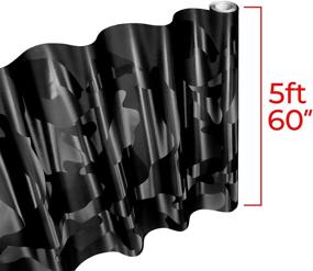 img 3 attached to VViViD+ 2020 Edition Black Stealth Camouflage Vinyl Car Wrap Roll - Large Size (3ft x 5ft) - Self Adhesive Film with Air Release Technology, Scratch Resistance, Protective Liner, Bubble-Free - High Quality
