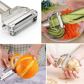 img 3 attached to 🥕 Hamnor 2-Pack Stainless Steel Ultra Sharp Julienne Peelers for Vegetables and Fruits - Multipurpose Tool