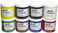 sax 457454 versablock block printing inks: assorted colors, 8oz jars (set of 8) logo
