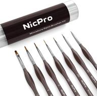 nicpro miniature detail paint brush set: 7 micro professional brushes for watercolor oil acrylic, craft scale models rock painting & paint by number for adult-come with holder logo