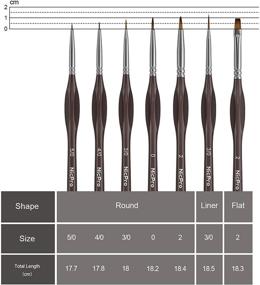 img 3 attached to Nicpro Miniature Detail Paint Brush Set: 7 Micro Professional Brushes for Watercolor Oil Acrylic, Craft Scale Models Rock Painting & Paint by Number for Adult-Come with Holder