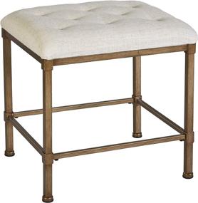 img 3 attached to 🌟 Classy and Chic: Hillsdale Furniture Katherine Vanity Stool in Golden Bronze