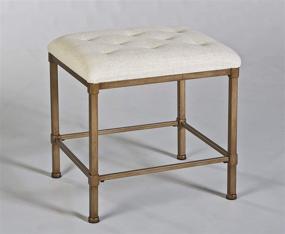 img 4 attached to 🌟 Classy and Chic: Hillsdale Furniture Katherine Vanity Stool in Golden Bronze