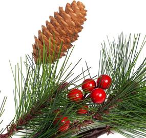 img 1 attached to 🎄 6-Foot Joiedomi Christmas Garland with Cones, Red Berries | Ideal for Festive Decorations in Home and Office during the Holiday Season