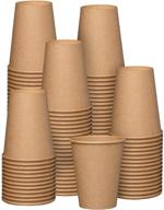 100 pack of sustainable 12 oz. kraft paper hot coffee cups: unbleached eco-friendly choice logo