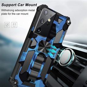 img 2 attached to Galaxy S21 Ultra 5G Case Kickstand Holder Military Grade Cases Shockproof Camouflage Cover Metal Back For Magnetic Car Mount Drop Tested Protective Hardcase For Samsung Galaxy S21 Ultra 5G Cell Phones & Accessories