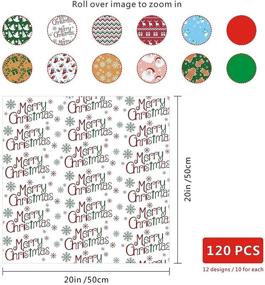 img 1 attached to Christmas Paper 120PCS Wrapping Stickers Flowers