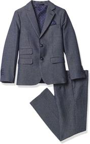 img 4 attached to 👔 Isaac Mizrahi Boys' Slim Fit Birdseye Herringbone Suit: Stylish and Sophisticated Attire for Little Gentlemen