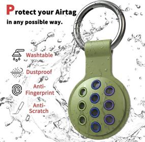 img 2 attached to 🔑 Robibabi 2-Pack Silicone AirTag - Портативный чехол для трекера с кольцом для ключей на ремешке для ключей, рюкзаков и сумок (202166D)