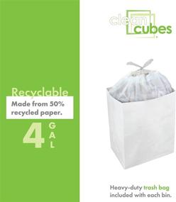 img 1 attached to 🗑️ Sanitary Disposable Trash Cans & Recycle Bins - Clean Cubes, 4 Gallon Size. Ideal for Parties, Events, Recycling & More. Pack of 3 (White)