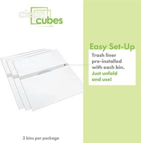 img 2 attached to 🗑️ Sanitary Disposable Trash Cans & Recycle Bins - Clean Cubes, 4 Gallon Size. Ideal for Parties, Events, Recycling & More. Pack of 3 (White)