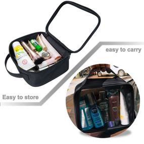 img 1 attached to 🧳 TSA Approved Toiletry Bag with Handle Strap - ANRUI Clear Travel Organizer for Liquids & Cosmetics - Carry-On Luggage for Men and Women (3 Pack, Black)