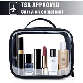 img 2 attached to 🧳 TSA Approved Toiletry Bag with Handle Strap - ANRUI Clear Travel Organizer for Liquids & Cosmetics - Carry-On Luggage for Men and Women (3 Pack, Black)