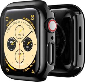 img 4 attached to 2 пачки закаленного стекла HANKN для защитного кожуха экрана 38 мм для Apple Watch Series 3 2 1, полное покрытие, защитный бампер (Чёрный+Чёрный, 38 мм)