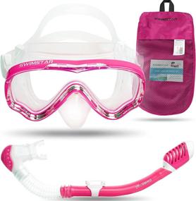 img 4 attached to 🏊 SwimStar Kids Snorkel Set | Age 5-14 | 100% Dry Top Snorkeling Mask | Children Teen Boys Girls | Anti-Fog No Leak Tempered Glass Swim Diving Goggles | Lap Swimming Beach Ocean Water Gear