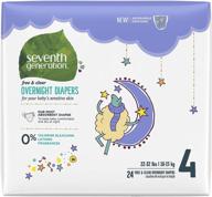 seventh generation free &amp; clear size 4 overnight diapers - 24 count logo