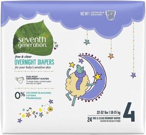 img 4 attached to Seventh Generation Free &amp; Clear Size 4 Overnight Diapers - 24 Count