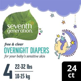 img 2 attached to Seventh Generation Free &amp; Clear Size 4 Overnight Diapers - 24 Count