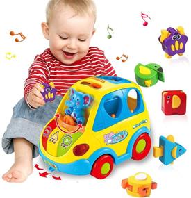 img 4 attached to Детские музыкальные игрушки DUMMA: автобус для мальчиков и девочек от 1 до 4 лет 🚌 - образовательная игрушка с фруктами, музыкой, светом, интересными формами - идеальный подарок на день рождения 18-24 месяца.