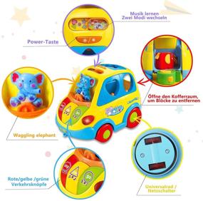 img 1 attached to DUMMA Baby Toys Musical Bus Toy for 1 2 3 4+Year Old Boys Girls 🚌 – Early Education Learning Toy with Fruit, Music, Lighting, Smart Shapes – Perfect 18-24 Months Birthday Gift