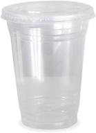 dart solo 16 oz clear plastic disposable cups - ideal for iced coffee, bubble boba tea, smoothies - 50 sets with flat lids logo