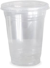 img 1 attached to Dart Solo 16 oz Clear Plastic Disposable Cups - Ideal for Iced Coffee, Bubble Boba Tea, Smoothies - 50 Sets with Flat Lids