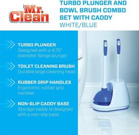 img 3 attached to 🚽 Convenient Combo: Mr. Clean 440436 Turbo Plunger and Bowl Brush Caddy Set for Efficient Toilet Cleaning