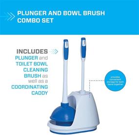 img 2 attached to 🚽 Convenient Combo: Mr. Clean 440436 Turbo Plunger and Bowl Brush Caddy Set for Efficient Toilet Cleaning