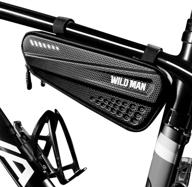 🚴 wild man bike bicycle storage bag: triangle saddle frame bag for mountain road commute electric bikes - 1.2l, dual compartments logo