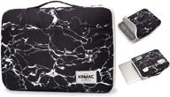 🖤 kinmac black marble laptop case bag sleeve: protective water resistant 12"-13" for macbook/surface pro/ipad pro logo