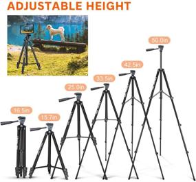 img 3 attached to 📸 UBeesize 50'’ Telescopic телефон Tripod: Легкая алюминиевая подставка с универсальным держателем для сотового телефона/планшета, пультом дистанционного управления. Совместим с смартфоном, планшетом и камерой