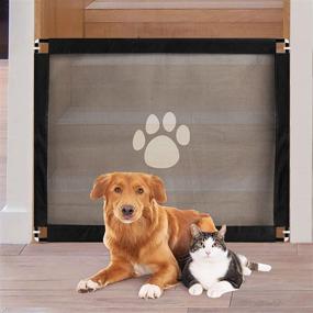 img 4 attached to 🚪 NAMSAN Mesh Pet Gate - 39.3" x 31.5" Safety Dog Cat Magic Gate - Portable Doggy Screen Barrier for Stairs, Doorways, and Hallways