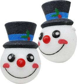 img 3 attached to JOYIN 2 Pcs Christmas Snowman Porch Light Cover Cartoon - Optimize Your Outdoor Light Cover for Festive Decor, Christmas Parties, Gifts, and More!