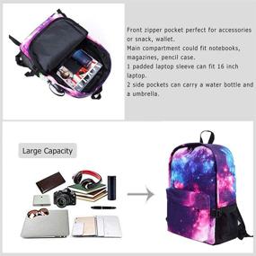 img 1 attached to Galaxy Backpack Bookbag Lightweight Daypack Backpacks