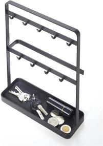 img 2 attached to 🔑 YAMAZAKI Home 2778 Key Rack: Modern Hook Organizer Stand, One Size, Black - Stylish and Functional Solution for Key Organization