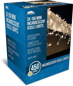 img 4 attached to 🎄 Joiedomi 3 Packs of 150 Incandescent Christmas Icicle Lights - Ideal for Indoor & Outdoor Decoration, Christmas Events, Christmas Eve Night Decor, Christmas Trees, and Eaves (Warm White)