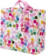 🎁 hallmark 10-inch large square gift bag (watercolor dots, just for you): perfect for birthdays, mothers day, easter, graduations, retirements and more! logo