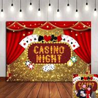 🎰 captivating casino night poker dice red curtains photography backdrop- 7x5ft vinyl las vegas gold glitter bokeh photo background for birthday party, photo booths, and decorations logo