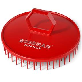 img 4 attached to 🧖 Bossman Scalp Massager and Shampoo Shower Brush - Head Scrubber - Beard Exfoliator - Hair & Beard Dandruff Control (Red)