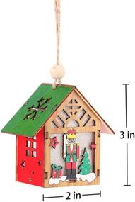 img 2 attached to 🏠 Luminous Wooden House Nutcracker Ornaments - DIY Assembly Christmas Tree Pendant Blocks for Wall, Door, and Window Decor - Christmas Glow Decoration