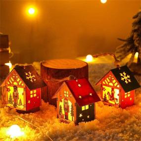 img 3 attached to 🏠 Luminous Wooden House Nutcracker Ornaments - DIY Assembly Christmas Tree Pendant Blocks for Wall, Door, and Window Decor - Christmas Glow Decoration