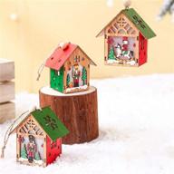 🏠 luminous wooden house nutcracker ornaments - diy assembly christmas tree pendant blocks for wall, door, and window decor - christmas glow decoration logo