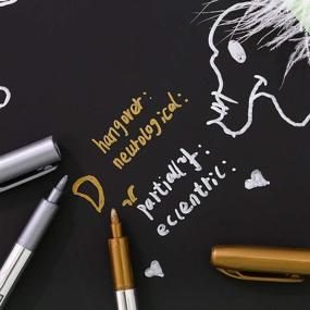 img 2 attached to 🖌️ SEO-повышение: Маркеры MyArTool Metallic Marker для иллюстраций художников, ремесел, изготовления открыток, скрапбукинга, тканей, DIY фотоальбома - Набор из 8 золотых металлических маркеров