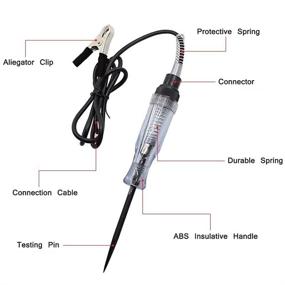 img 1 attached to 🔌 SourceTon 2-Pack Professional Circuit Tester - 6V-24V Voltage Continuity & Current Tester with Indicator Light, Long Probe and Alligator Clip - Ideal for Car Voltage Continuity Testing in Sedans, SUVs, RVs, and Trucks