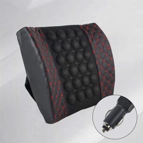 img 2 attached to 🚗 12V Electric Massage Cushion for Car, Lumbar Support Waist Cushion, Relaxation Device for Car Seat, Driver's Waist Pad Pillows for Body Relief, Made of Dacron + Cotton...